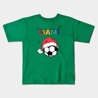 Liam Custom Request Personalized - Christmas Soccer Ball Kids T-Shirt